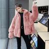 Autumn and winter new imitation fur jacket female Rex rabbit hair imitation fur hooded plush jacket loose warm and fashionable