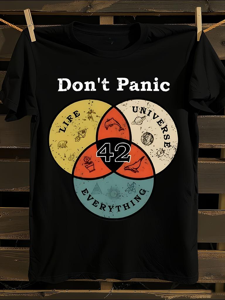 Hitchhiker's Guide to the Galaxy 42 Don't Panic Tshirt