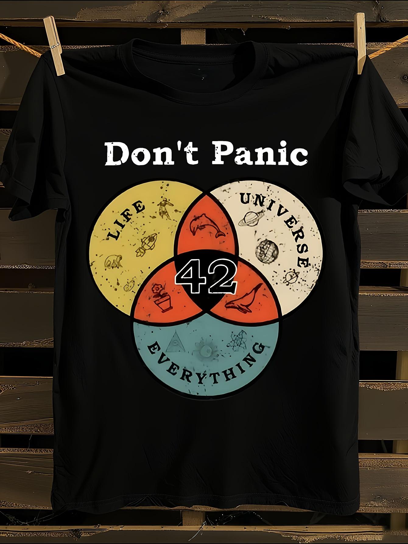 Hitchhiker s Guide to the Galaxy 42 Don t Panic Tshirt S