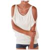 Women's Fashion Solid Color Strapless  Sleeve Loose Hundred Casual T-shirt