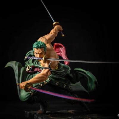 Figura de Acción de Anime One Piece Roronoa Zoro Tres Espadas Sa-Máximo Modelo de Estatua de Manga para Coleccionistas y Niños