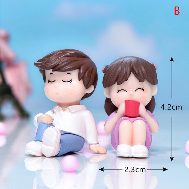 1set Mini Stool Lovers Old Couple Animals House Tree Fairy Garden Miniatures Terrarium Action Figures DIY Micro Landscape Decor