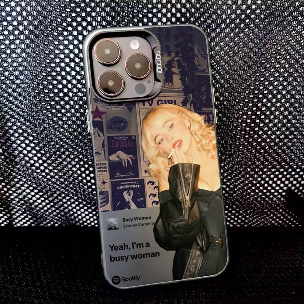 

Sabrina Carpenter Short n Sweet Phone Case For iPhone 16,15,14,13,12,11,8,7,Pro,Max,Plus,Mini,XS,SE Anti Fall Black Matte Hard iPhone16e
