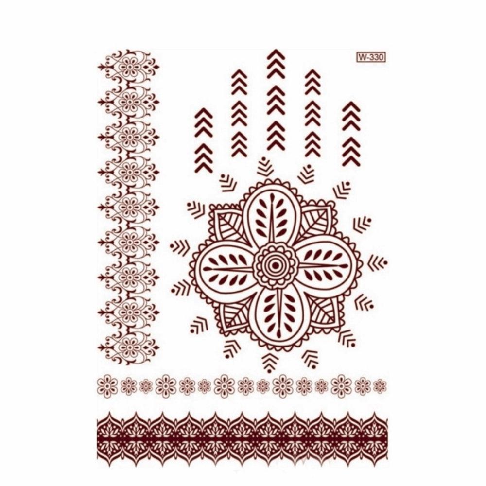 Lace Fake Tattoo Henna Tattoo Stickers Legs Arm Red Henna Tattoo Decals Temporary Tattoo  Girls
