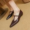 Fashion 2025 New Spring Genuine Leather Women Pumps Shoes for Women Fashion Pointed Toe Mary Jane Shoes Women Handmade Low Heels