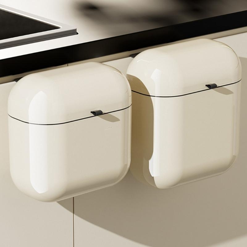 Space Saving Wall Mounted Trash Can Waterproof Plastic With Lid For Kitchen Bathroom Office Dorm