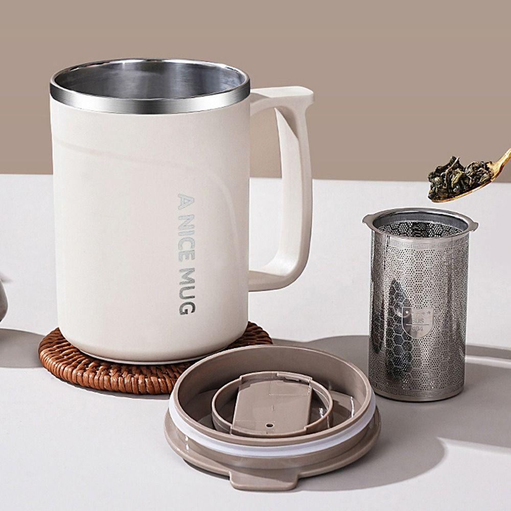 Stainless Steel Insulated Coffee Cup 500ml Thermos Cup Durable Milk Coffee Mug  Student