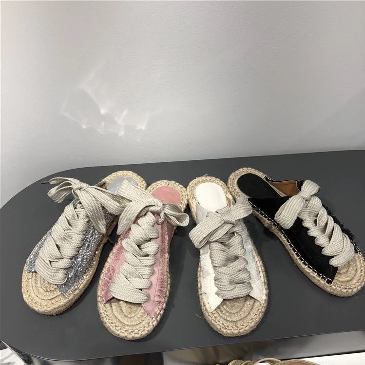 Fashion Casual summer bright skin fashion women's straw slippers cane shoes handmade natural style comfortable sandals fisherman shoes