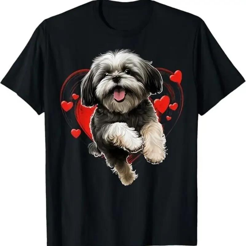 Shih Tzu Love Heart For Valentines Day On Lover T Shirt