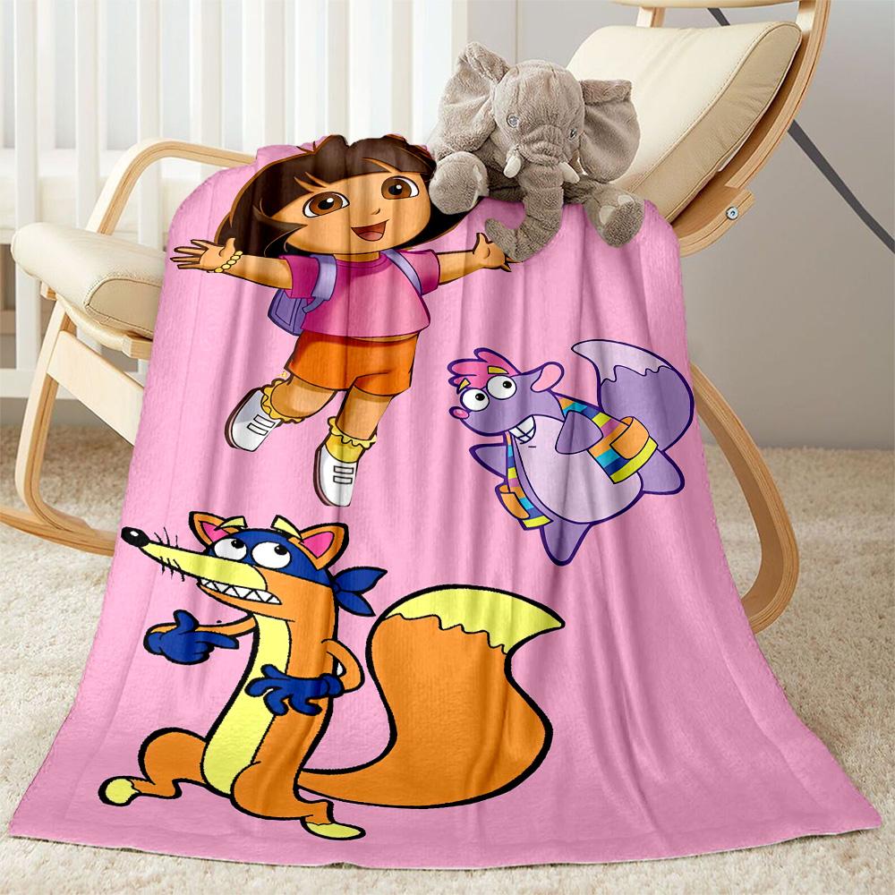 Dora Explorer Blanket Soft Warm Cozy Great for Sofa Couch Bedding Four Seasons Universal Digital Print Ideal Gift for Friends Family Couples Picnic