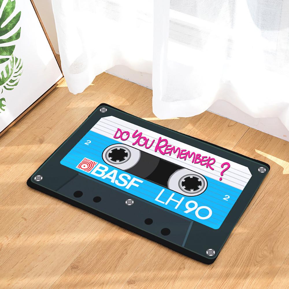 Vintage Cassette Tape Indoor Doormat Non Slip Door Floor Mats Carpet Rugs H77 Kitchen Mat Room Decoration Home Non-slip Pad Foot