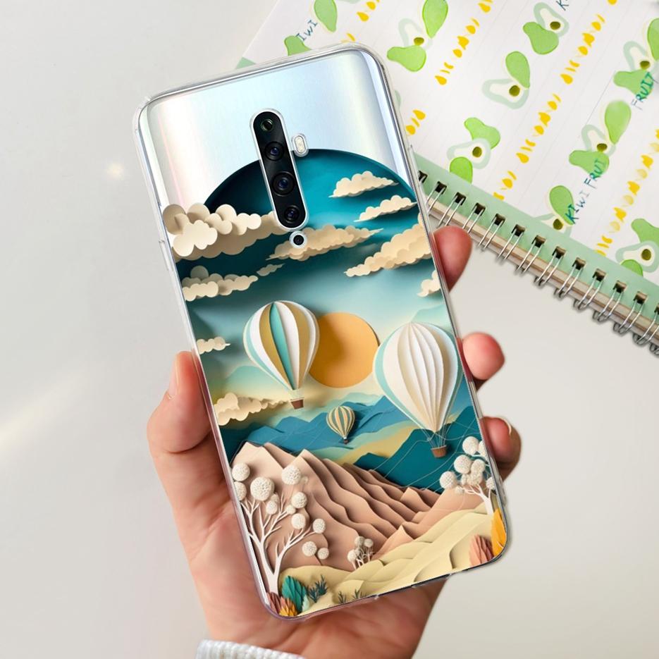 For Oppo Reno 2 2F 2Z Case Luxury Painted Cover Clear Silicone Phone Case For Oppo Reno2 F Reno 2Z Reno2 Reno2F Reno2Z Soft Bags