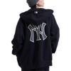 MLB New York Yankees FW22 Logo Print Hooded Zip-Up Long Sleeve Fleece Sweatshirt Unisex Sweatshirt Black 3ATRB0426-50BKS