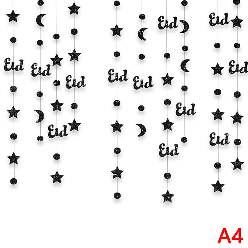 DIY Heimdeko Eid Mubarak Banner Ornamente Ramadan Kareem Hängegirlande Islam Muslim Hängender Streamer Zugflagge