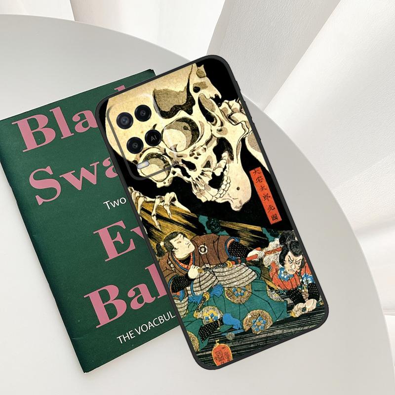 Japanese Style Art Case For Oppo A52 A72 A76 A96 A54 A74 A94 A54S A57S A58 A78 A98 A57 A77 A15 A16 A17 Cover