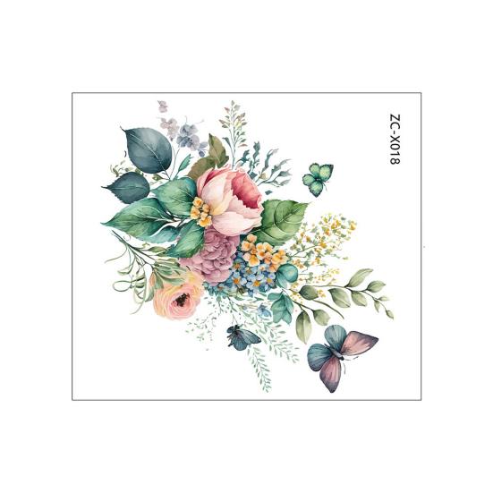 Autocollant de toilette à motif floral autocollant pour couvercle de toilette autocollant de salle de bain pour la maison