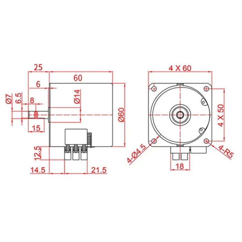60Ktyz 14W 68KTyz 28W small AC motor low speed reversible permanent magnet synchronous electric motor gear reduction motor