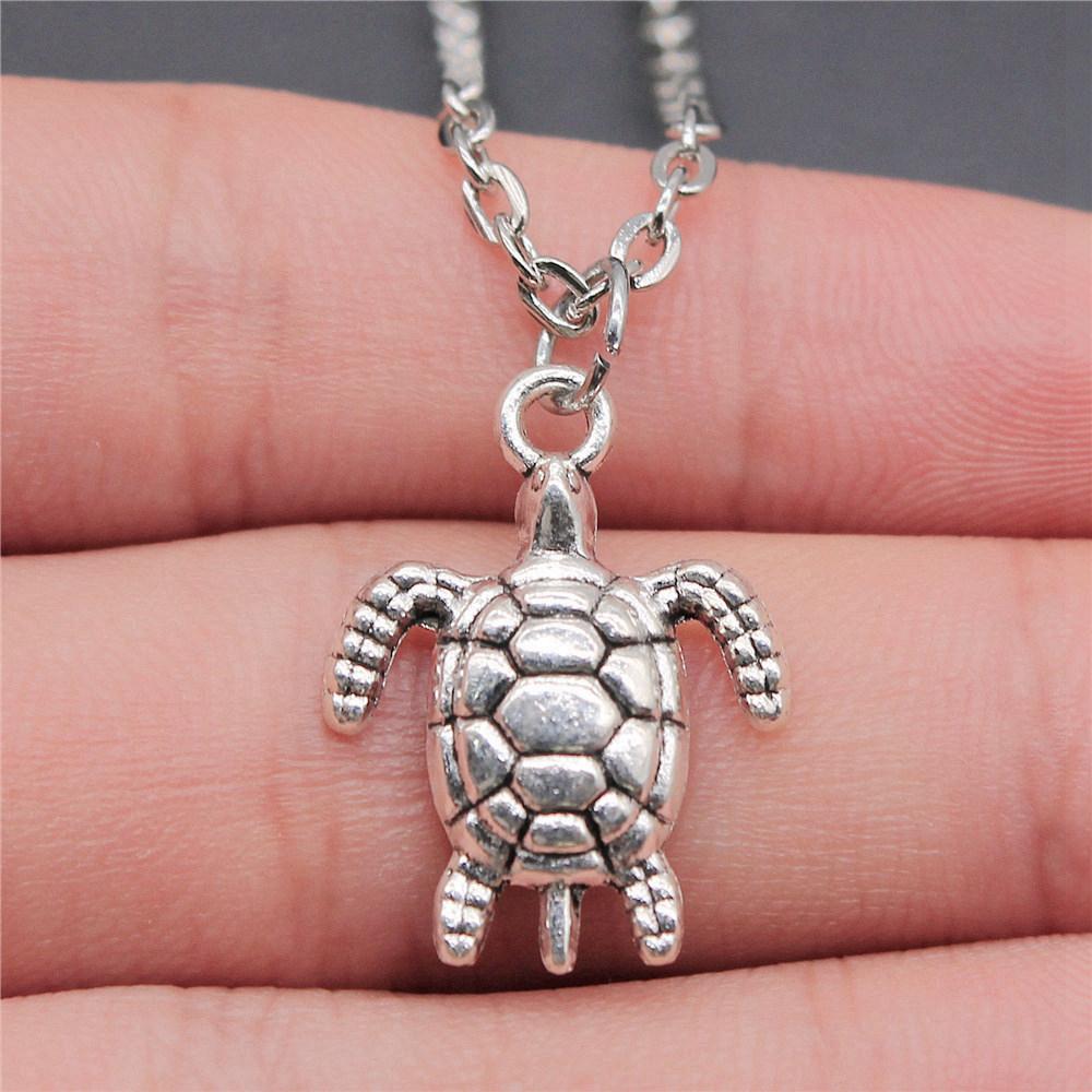 Schildkröte Seestern Muschel Anhänger Antik Bronze Metall Brautkragen Halskette für Strandhochzeit Trendiges Geschenk