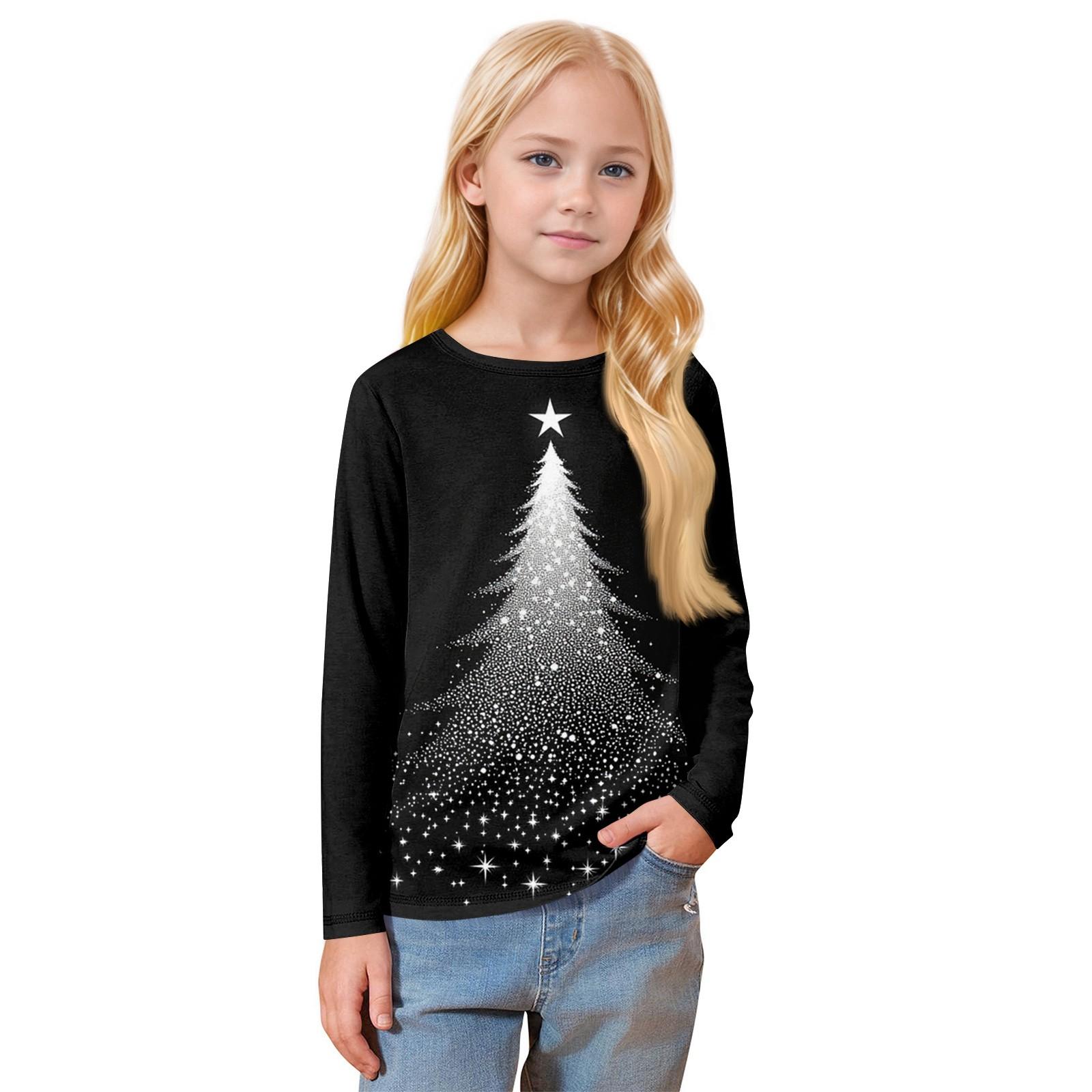 

Детская футболка с длинными рукавами и круглым вырезом, повседневная футболка 110 чёрный