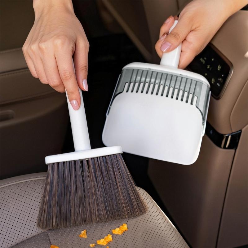 Small Handheld Sweeper With Dustpan For Tabletop Vehicle Interior Cleaning Home Cleaning Drawers Desktop Sofa Outdoor