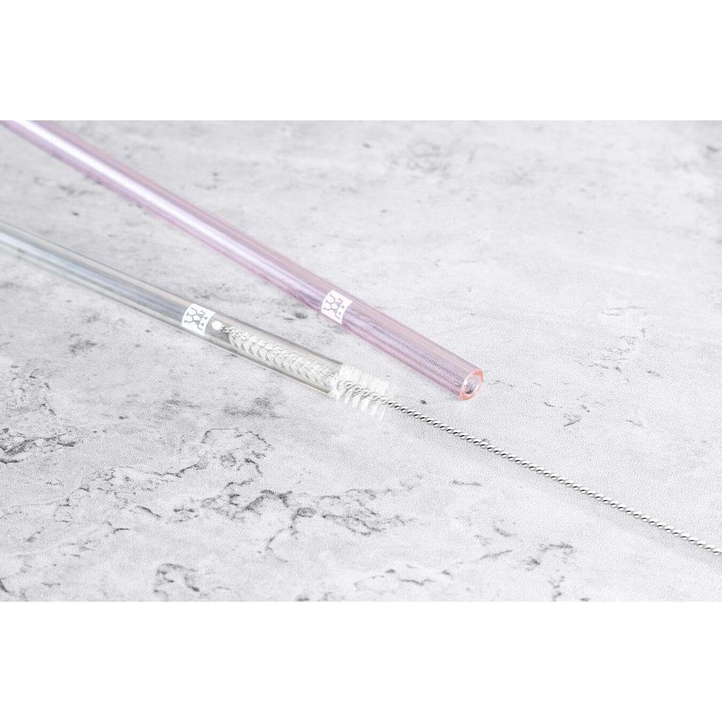 ZWILLING Henckels ZWILLING Glass Straw Color Straight 4pcs Glass Transparent Eco Reusable Repeatable Heat Resistant Japanese Sorrent J.A. "Sorento