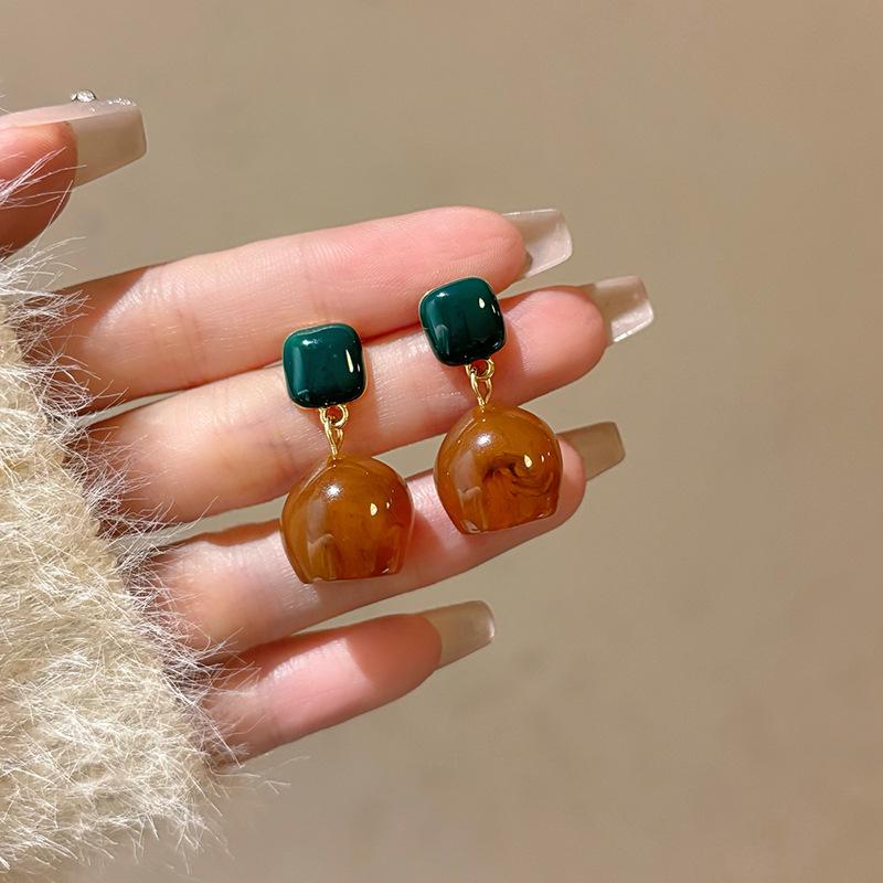 

Многоцветные серьги-гвоздики с геометрическим дизайном из эмали и смолы для женщин - стиль интернет-знаменитости