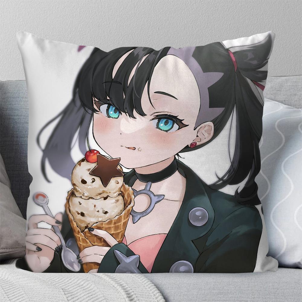 Marnie Animation P-Pokemon Pillow Case Square Pillow Bedroom Sofa Leisure Comfort Cushion Car Living Room Home Decoration 40X40