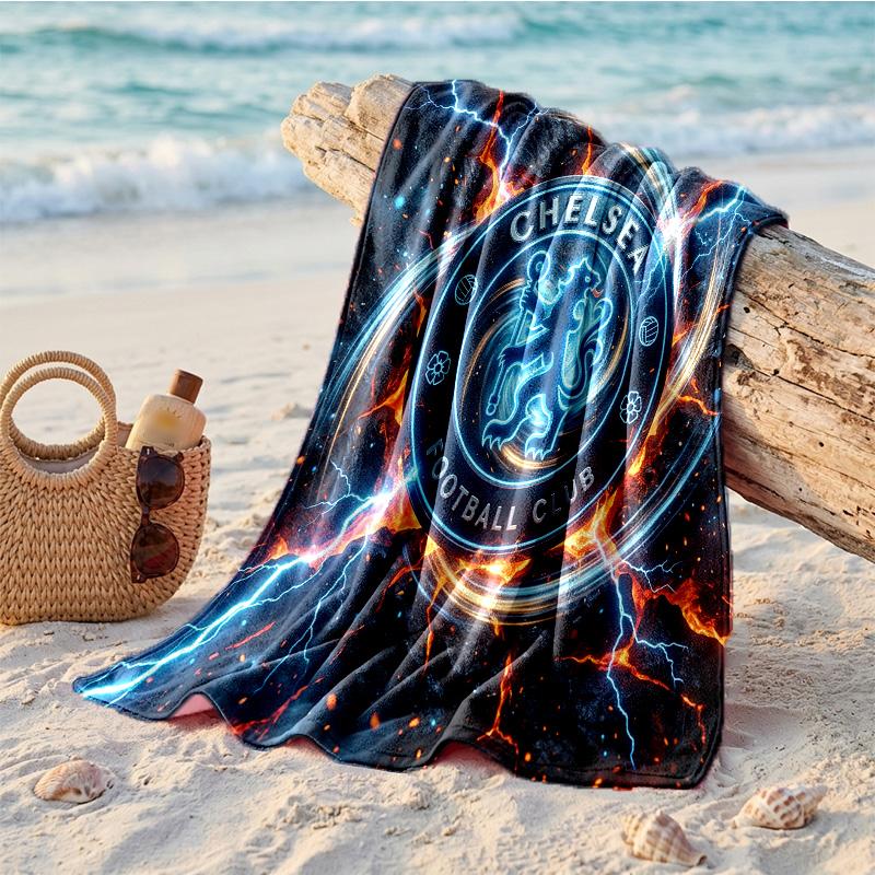 Asciugamano da Spiaggia in Microfibra con Stampa Chelsea FC Asciugatura Rapida Assorbente Grande Asciugamano per Spiaggia Nuoto Viaggio