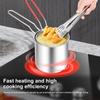 Deep Fryer Pots Stainless Steel Deep Frying Pot Portable Kitchen Oil Fryer Pots with Strainer Basket Handle and Lids for Cooking