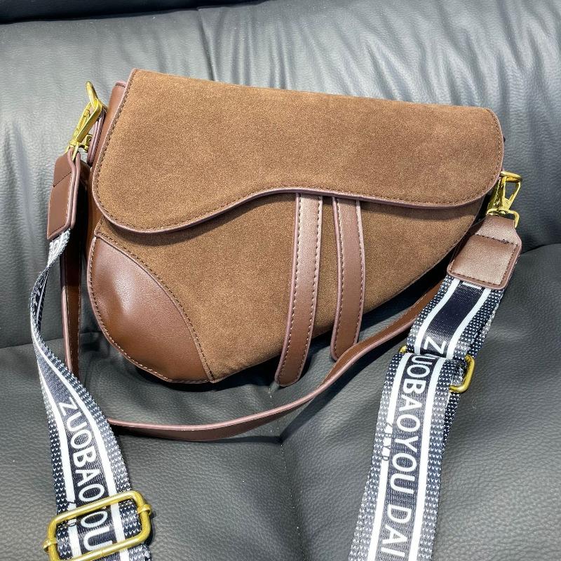

Frosted velvet saddle bag autumn and winter new shoulder crossbody small backpack new personalized women s bag
