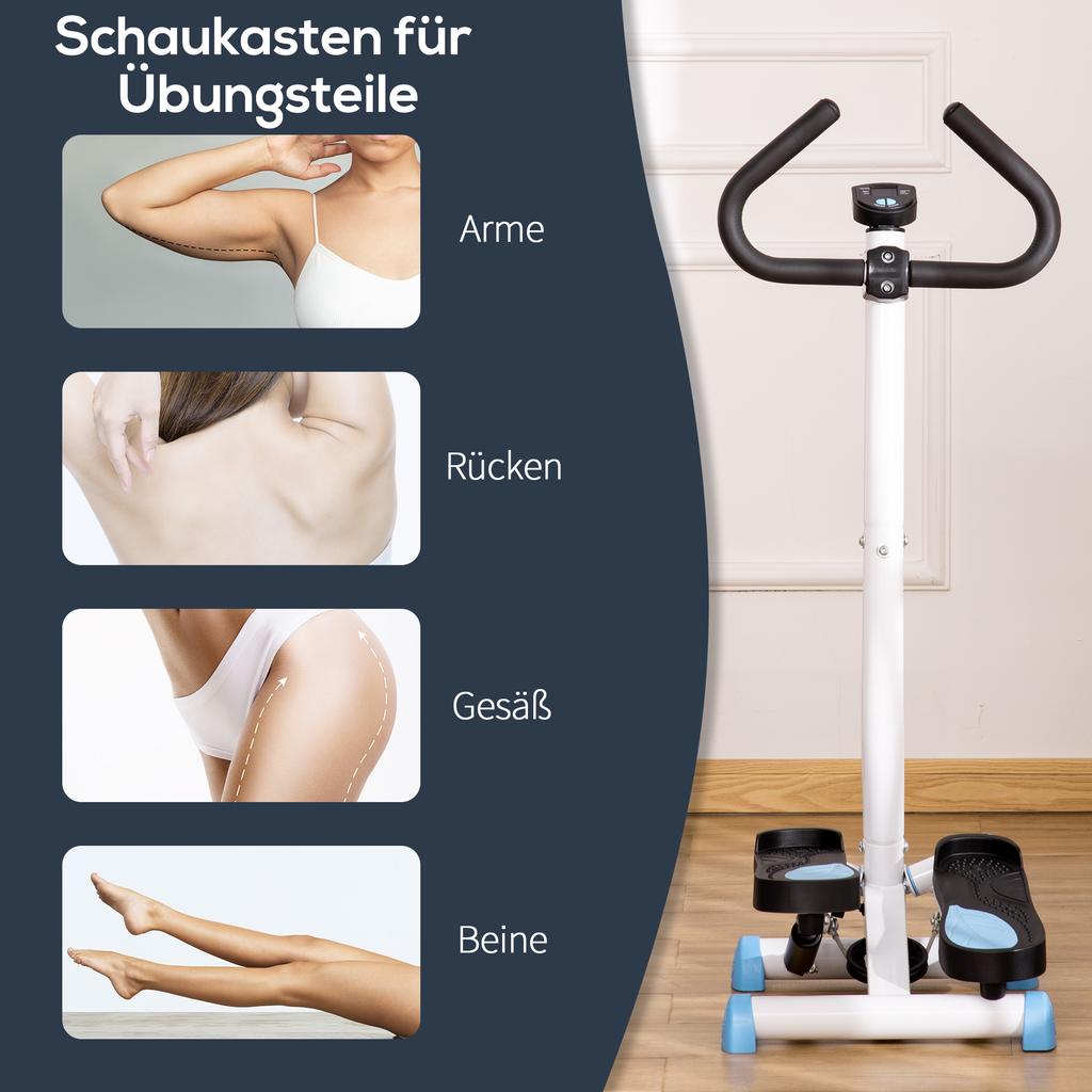 Twister Stepper, Máquina de Step con Resistencia Ajustable, Pantalla LCD - Azul