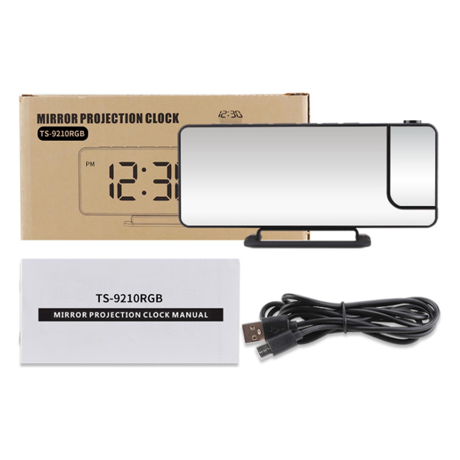 

Projection Alarm Clock Digital Mirror Clocks with 180 degrees Rotatable Projector RGB Color Digital LED Display 6 Display Brightness Dual Alarm