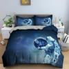3D Printed Astronaut Duvet Cover Set Spaceman Pattern Bedding Set For Boys Girls Teens Polyester Comforter Cover King Queen Size