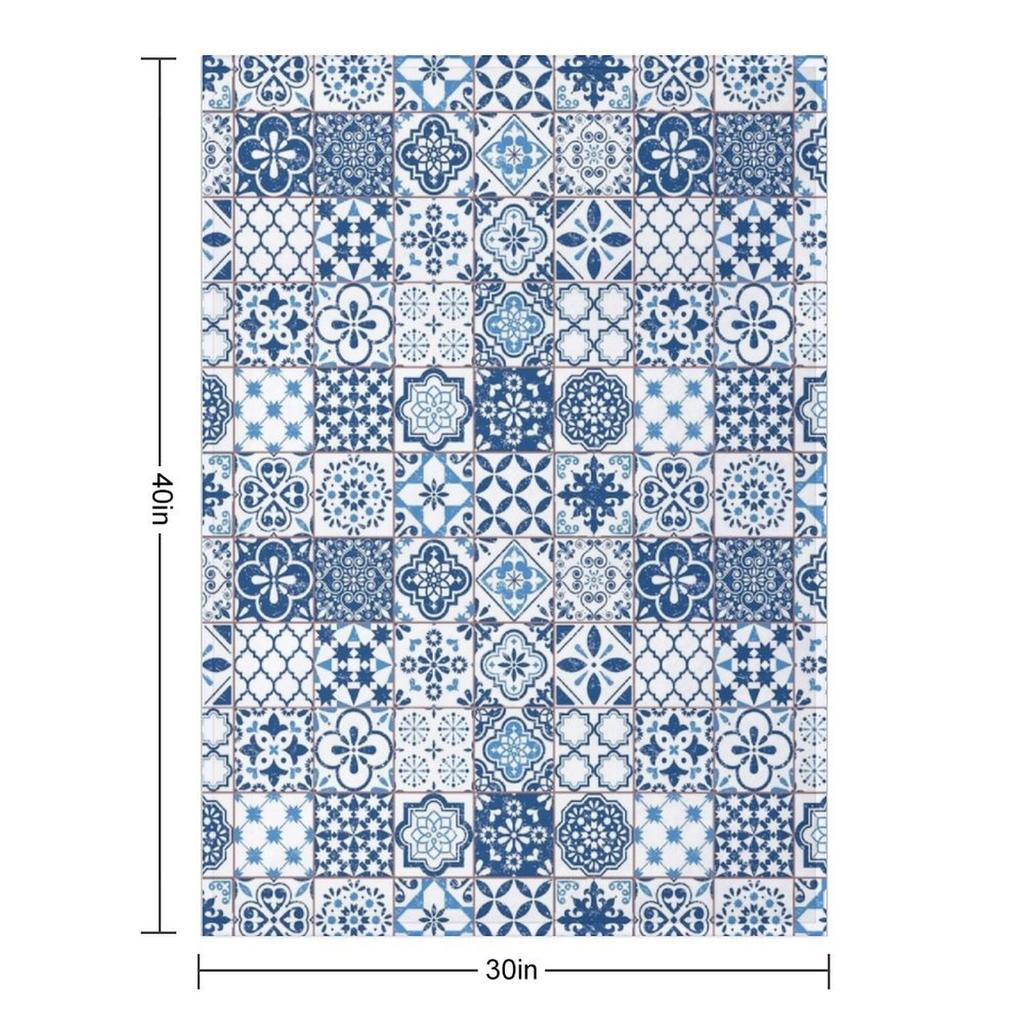 Portuguese Azulejos Throw Blanket Decorative Throw Sofa Quilt christmas gifts Cute Plaid Blankets