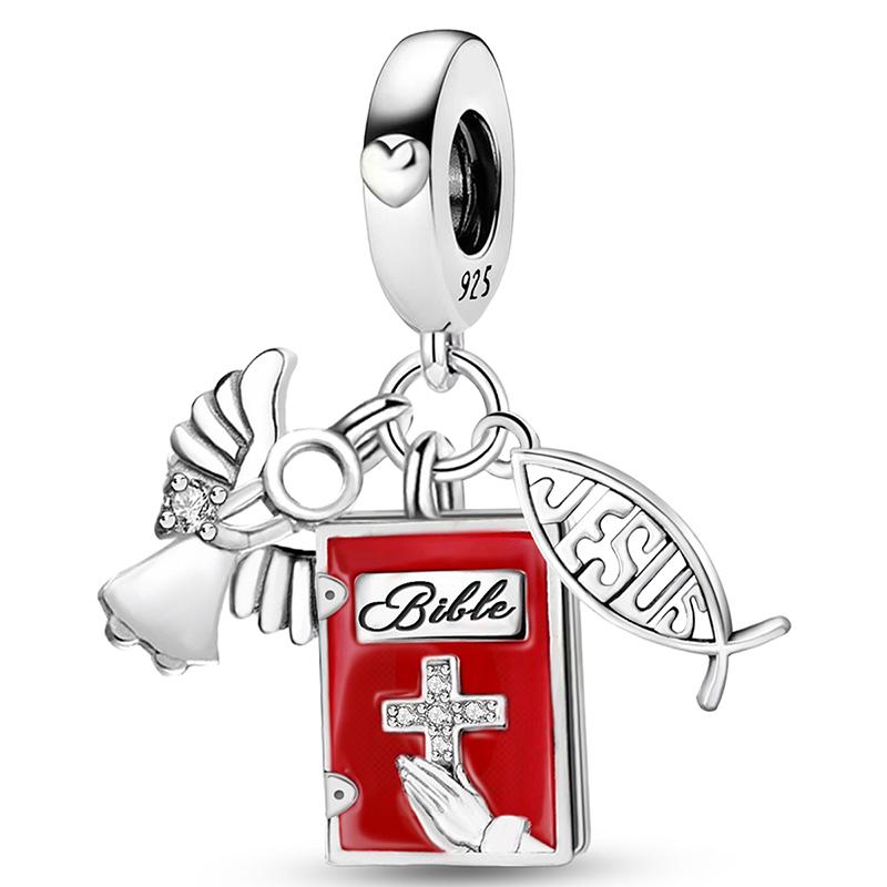 Copper Cross Angel Devil'S Eye Series Charms Beads Fit Diy Bracelet Bangle Making Gift Of High Quality Jewelry