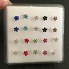 20 Teile/schachtel Frauen Blume Strass Versilbert Nase Stud Body Piercing Schmuck