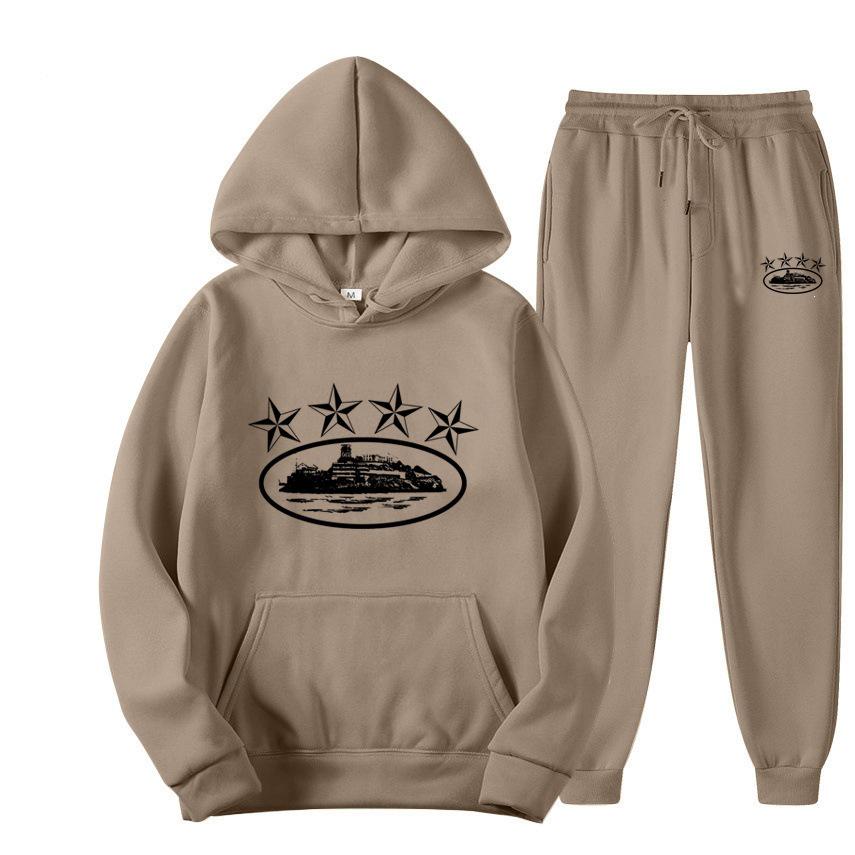 Conjunto de Sudadera con Capucha Trendy Streetwear Unisex Corteiz - Estilo Hip Hop Skate para Mujeres y Hombres