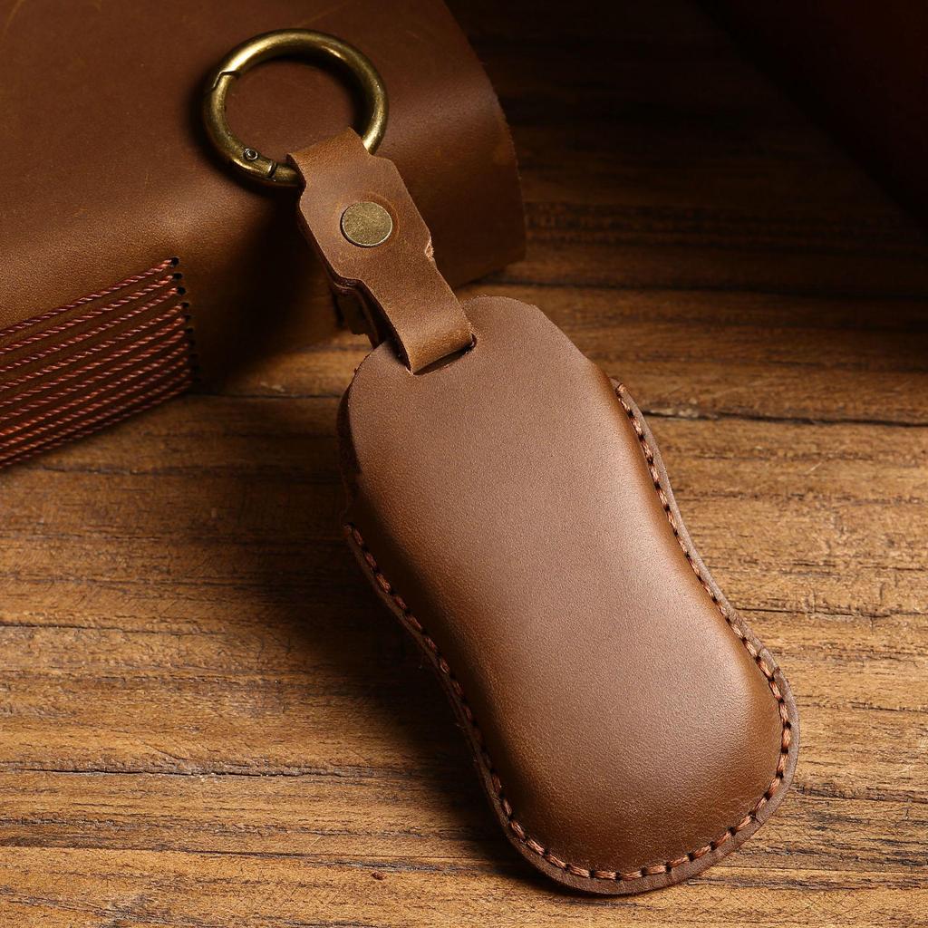 Geely Key Case: Handmade Top Layer Cowhide Leather Key Protector