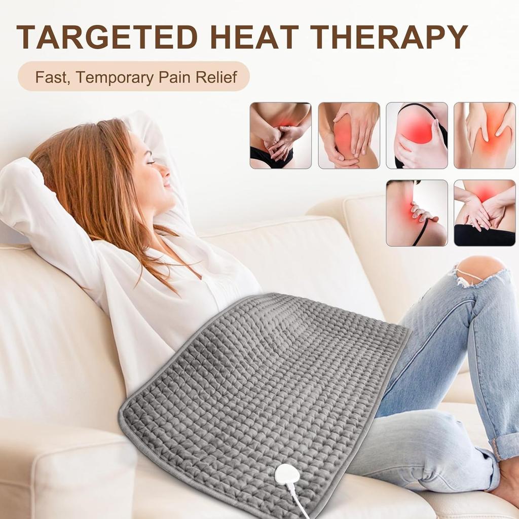 Heating Pad for Back Pain Relief Large, Moist Dry Heat Options,Electric Heating Pads, 9 Heat Settings, Machine Washable, Auto-Off, Gifts