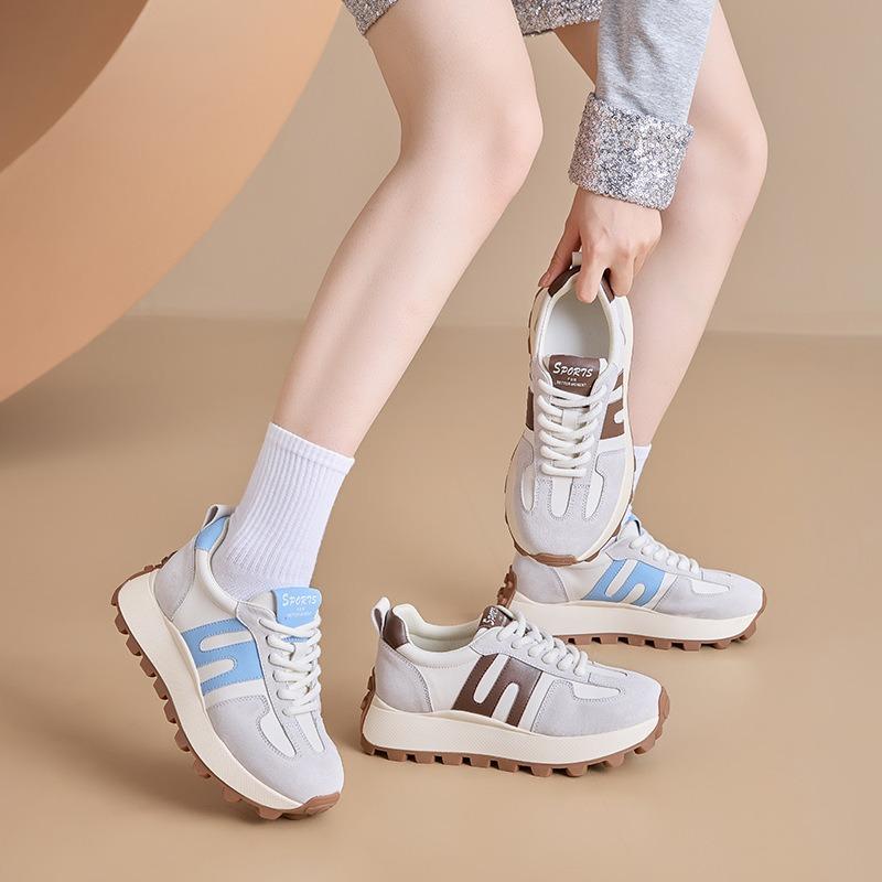 Thick-soled Women's Autumn New Color Matching Sports and Leisure Shoes Women's Versatility Increases