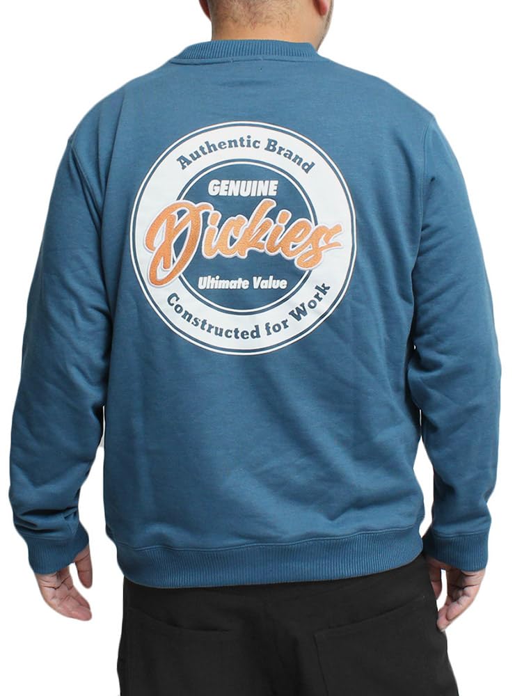

Dickies Genuine Dickies Men s Sweatshirt, Large Size, Logo Print, Fleece Crew Neck, Size 3L, Blue (60)