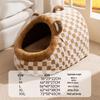 Houndstooth Dog Bed for Large Dogs & Cats - Autumn/Winter Deep Sleep Bed