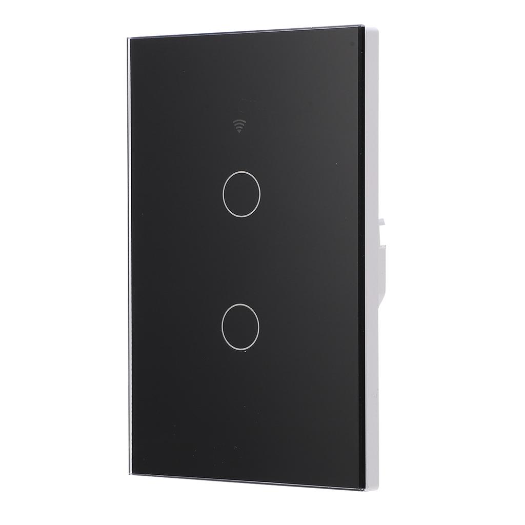 WiFi-Touchscreen-Schalter, Einzelkreis für Alexa Google 2?Weg AC  (Schwarz )