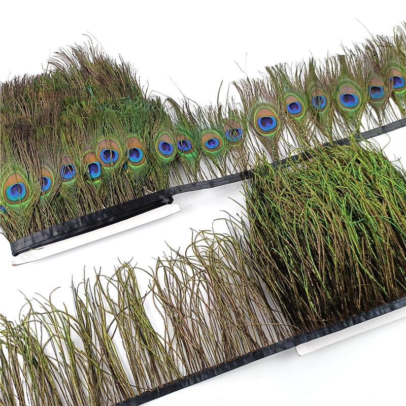 1meter/Lot Natural Pheasant Feather Trims Fringe Rooster Feathers Peacock Pluma Ribbons for Crafts  DIY Decor for Clothes Sewing