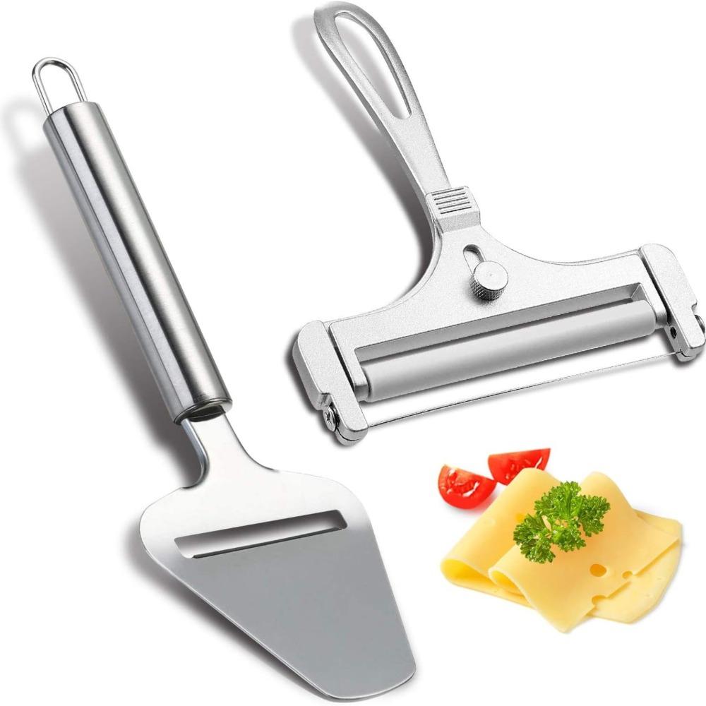 Stainless Steel Wire Cheese Slicer Cheese Planer Tool Adjustable Thickness Cutter Soft Semi-Hard Hard Cheeses Kitchen Cook Tool