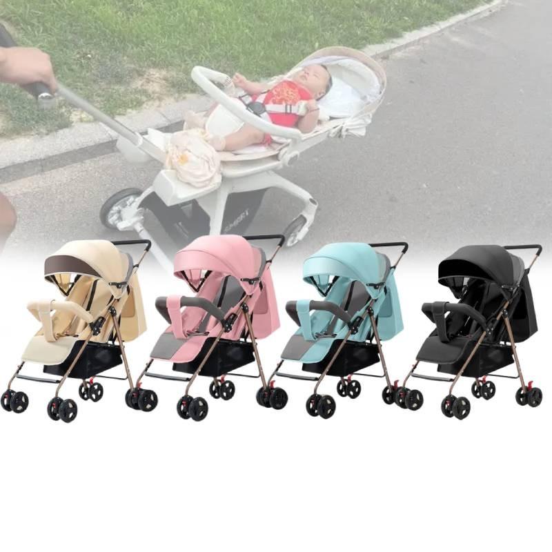 Stroller Kids Ultra Lightweight Foldable Convertible Seat One Button Rotation