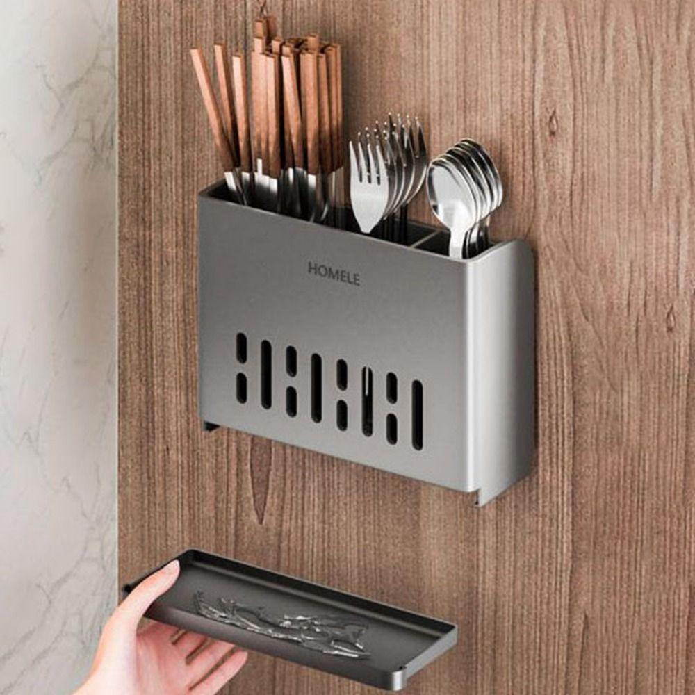 Plastic Chopsticks Tube Wall Mounted Tableware Storage Box Fashion Chopsticks Holder for Kitchen