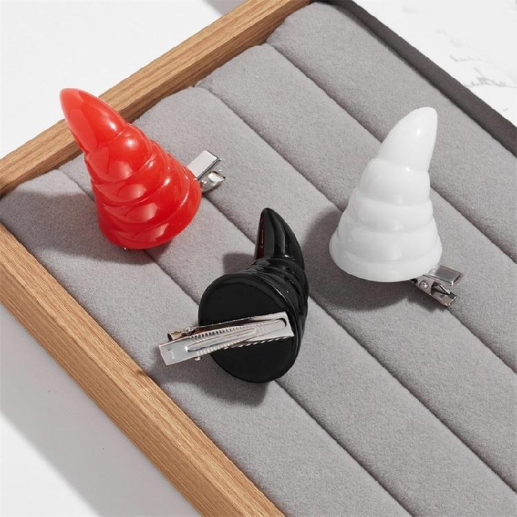 Halloween Small Rhinoceros Barrettes Rhinoceros Party Wear Devil Horn Shape Clip
