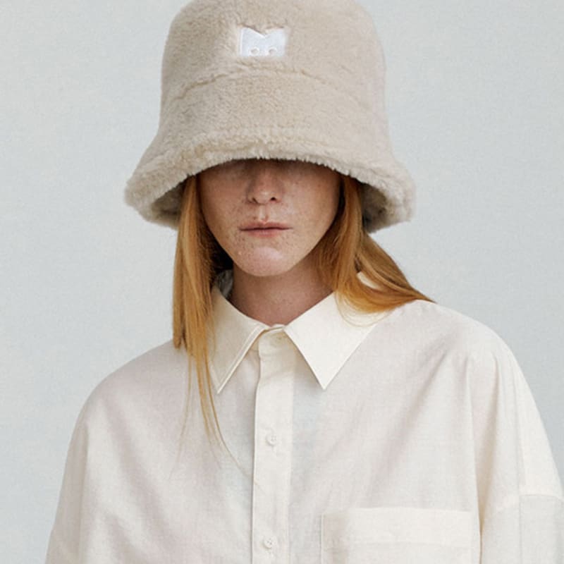 

molliolli BUCKET LAMB fur hat [ivory] OS (F)