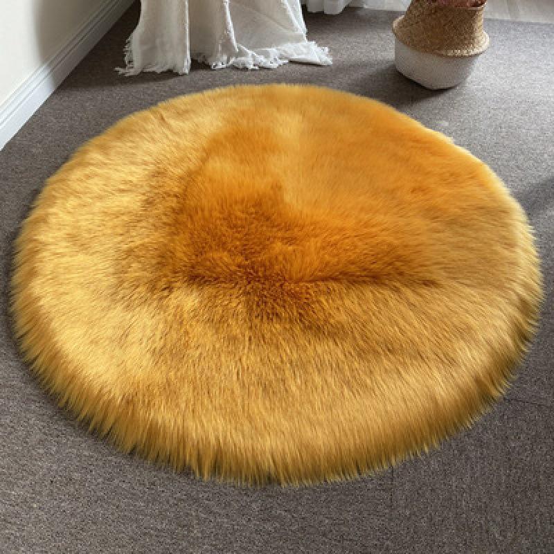 

Плюшевый круглый ковер из искусственной шерсти для прикроватной зоны или подушка на стул. Diameter 30cm